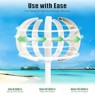 Mqwdxzfes 600W 12V Vertical Axis Wind Turbine Generator with IP67 Controller & Flange Plate, 5-Blade Laternenform Windturbine, Kleine Windkraftanlage for Garden Shed Boat Off-Grid RV, Low-Start 2 m/s