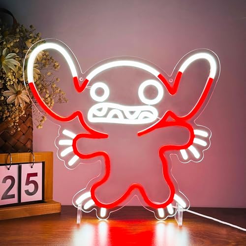 Image of Heliwey Neon Sign LED Anime Bug Stitch Light for Wall Decor, Bedroom, Kids Room, Birthday, Party, Game Room, Pub - Decoration for Stitch Fans