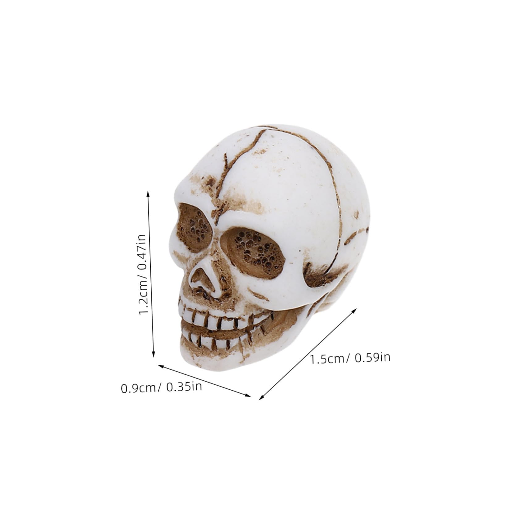 Cabilock 20Pcs Mini Resin Skull Figurines Realistic Halloween Skeleton Heads for Bar Home and Table Decoration for Festive Scenes and Creative Displays