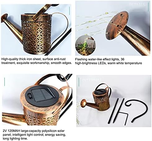 TLLY Watering Can Lights, Star Shower Garden Art Solar Light, Fairy Garden LED Light Decoration, Waterfall Fairy Lights for Watering Can, Innovative Garden Decoration Outdoor