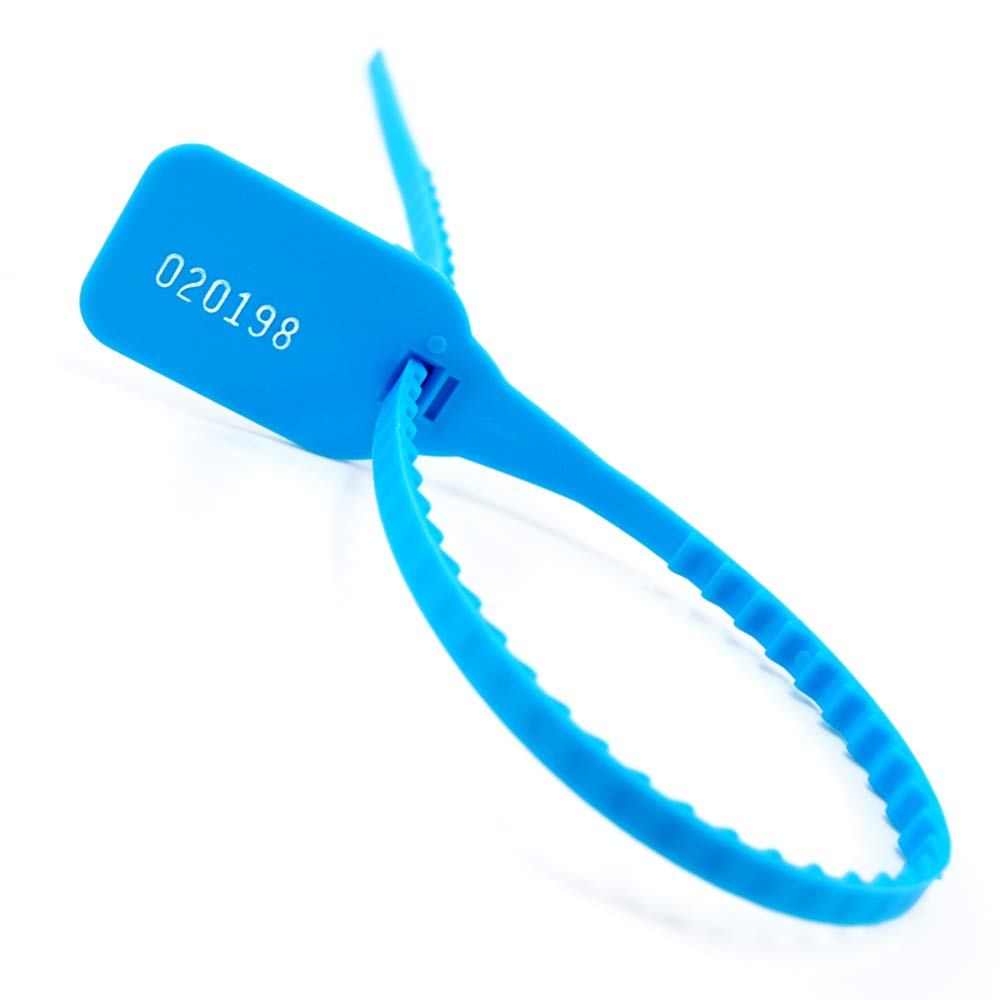 Fascette for cavi, 1000 fascette di sicurezza Etichetta di sicurezza Fascette numerate Sigilli anti-manomissione sicuri Lucchetto in plastica autobloccante (Azzurro)