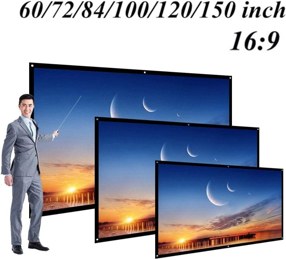 Pantalla para proyector plegable 60 pulgadas 16:9 blanca miniatura 2