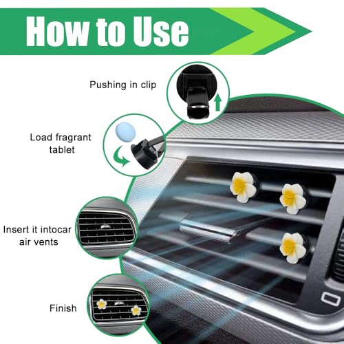 Image of 6PCS Flower Car Air Vent Clips, Vent Clips Car Accessories, Cute Flower Vehicle Air Conditioning Outlet Clamp, Automotive Interior Dashboard Charm Decoration Accessories for Sedan SUV Truck