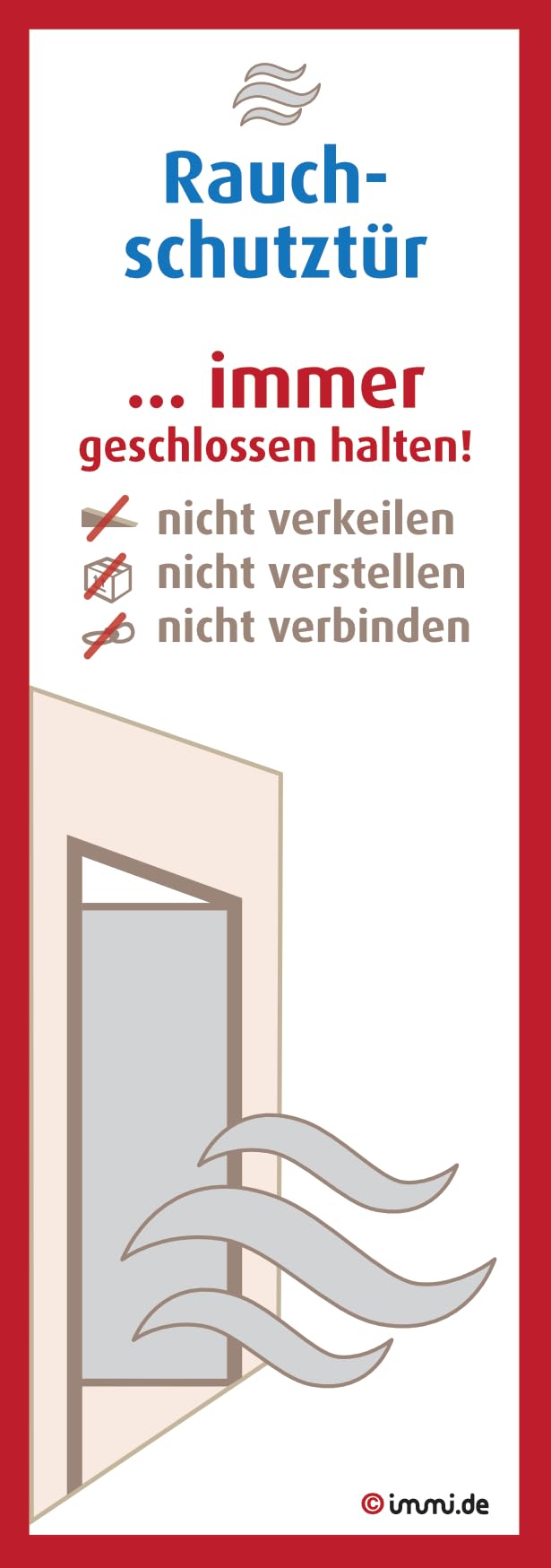 immi 4x Hausmeister Aufkleber (Rauchschutztür geschlossen halten)