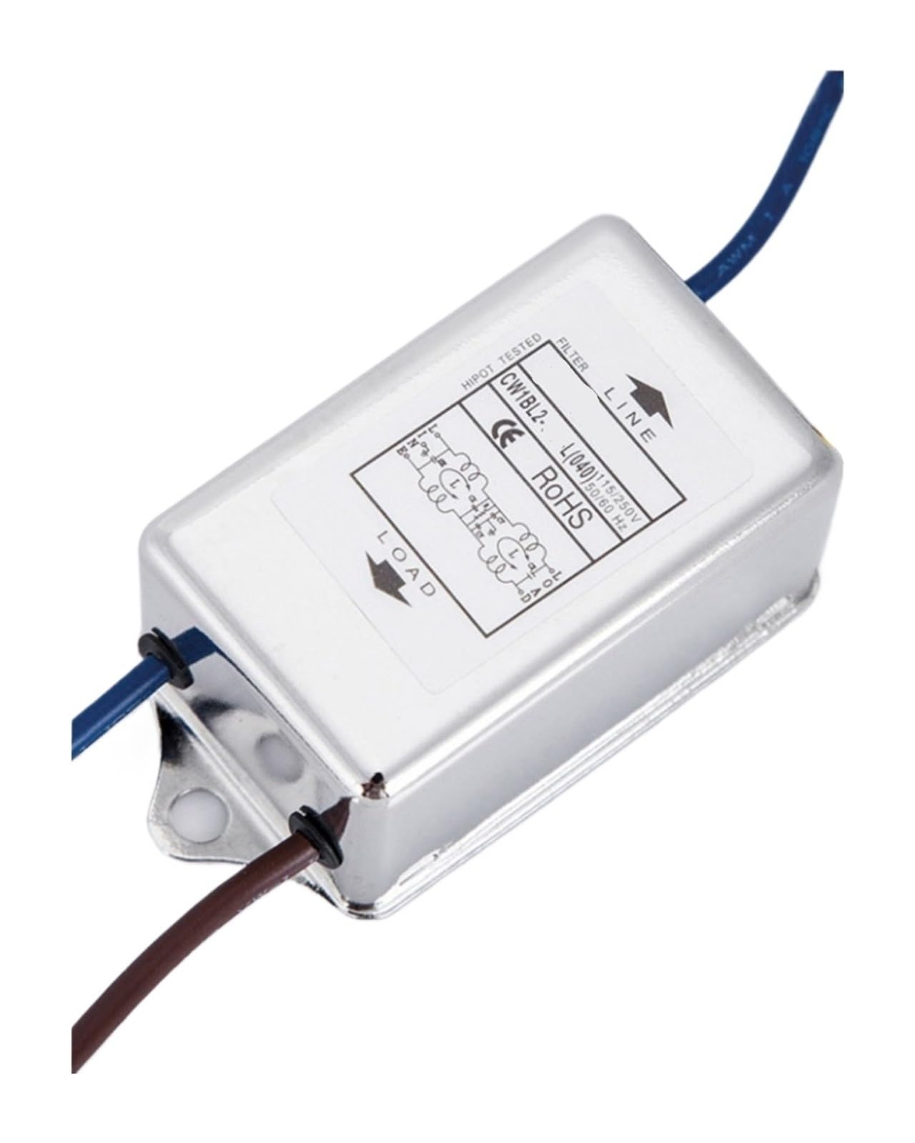 JJHQOKYNA Single-phase AC power filter purifier 220VC W1BL2 bipolar single pole 10A 6A 3A outlet type(CW1BL2-10A-L 040 Bipolar)