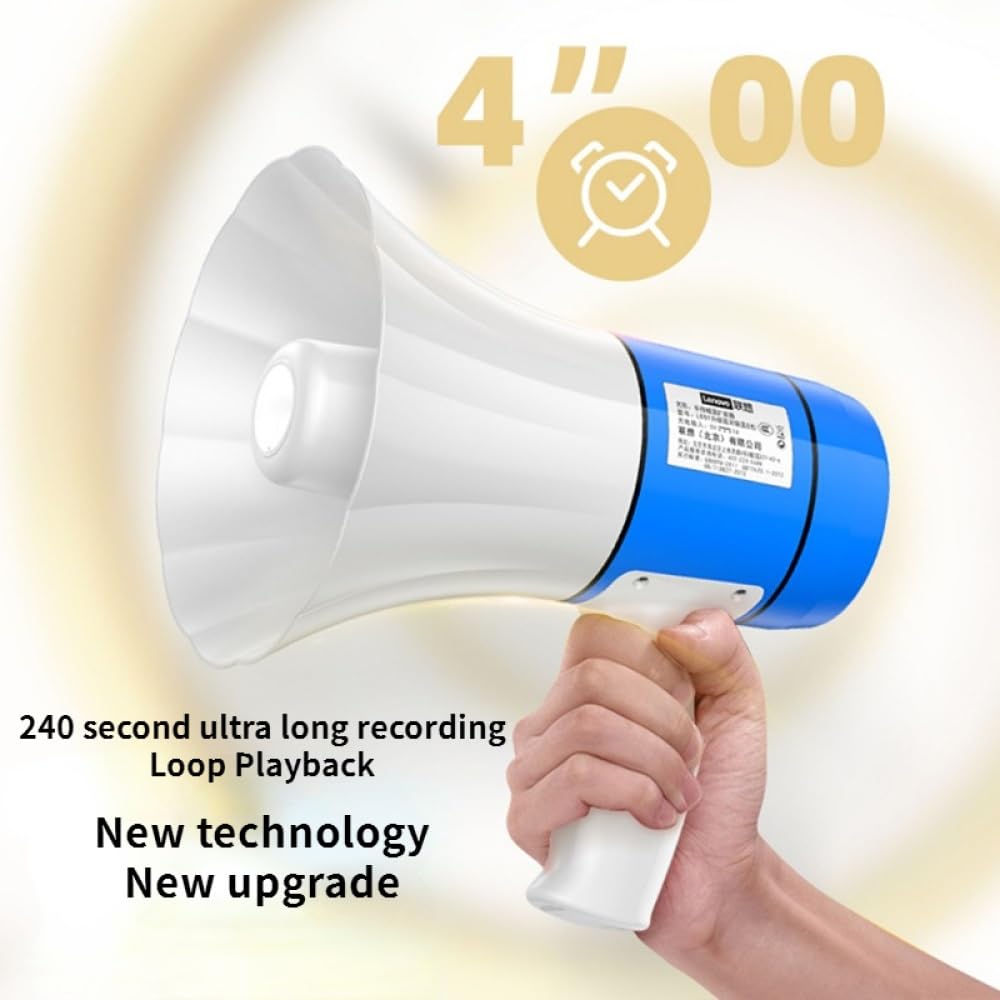Megáfono portátil Bluetooth de 20 W con Potente Sonido, USB y función de grabación. Sonido nítido para Entrenadores, Profesores y Actividades al Aire Libre.