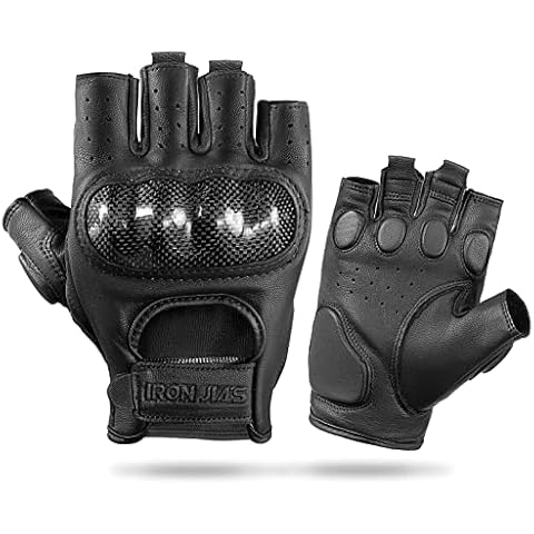 Guantes de Cuero para Motocicleta sin Dedos de Verano Cover