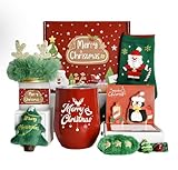 Christmas Gift Set with Insulated Cup, Holiday Socks, Festive Accessories, Red and Green Theme, Perfect for Secret Santa