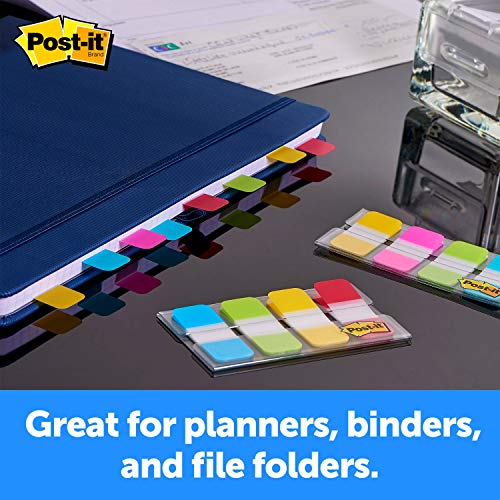 Post-It Tabs, 1 In Solid, Aqua, Yellow, Pink, Violet, 22/Color, 88/Dispenser (686-Aypv1In) #TOP2