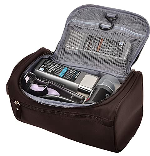 Image of Vercord Mens Toiletry Bag Wash Travel Small Shaving Dop Kit Shower Bathroom Ditty Hygiene Bag, Coffee, One Size (Hardcode), Classic