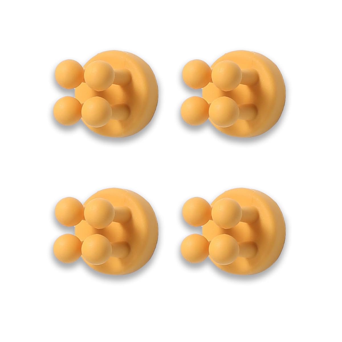 Silicone Toothbrush Holders for Bathrooms - 4 Pcs Yellow Wall Mounted Shower Razor Holder