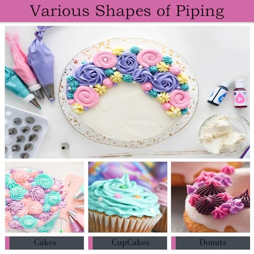 Image of 116 Pcs Cake Decorating Items, Baking Tools, Piping Bags and Nozzles Set, Cake Decorating Kit for Baking & Cake Decorating, Reusable Piping Bags Kit
