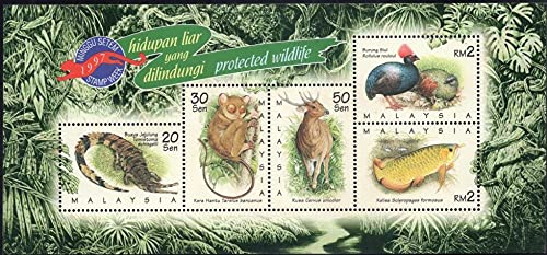 PHILAIMPEX, Mint Miniature Stamp of PROTECETED Wildlife; Fish and Animals from Malaysia