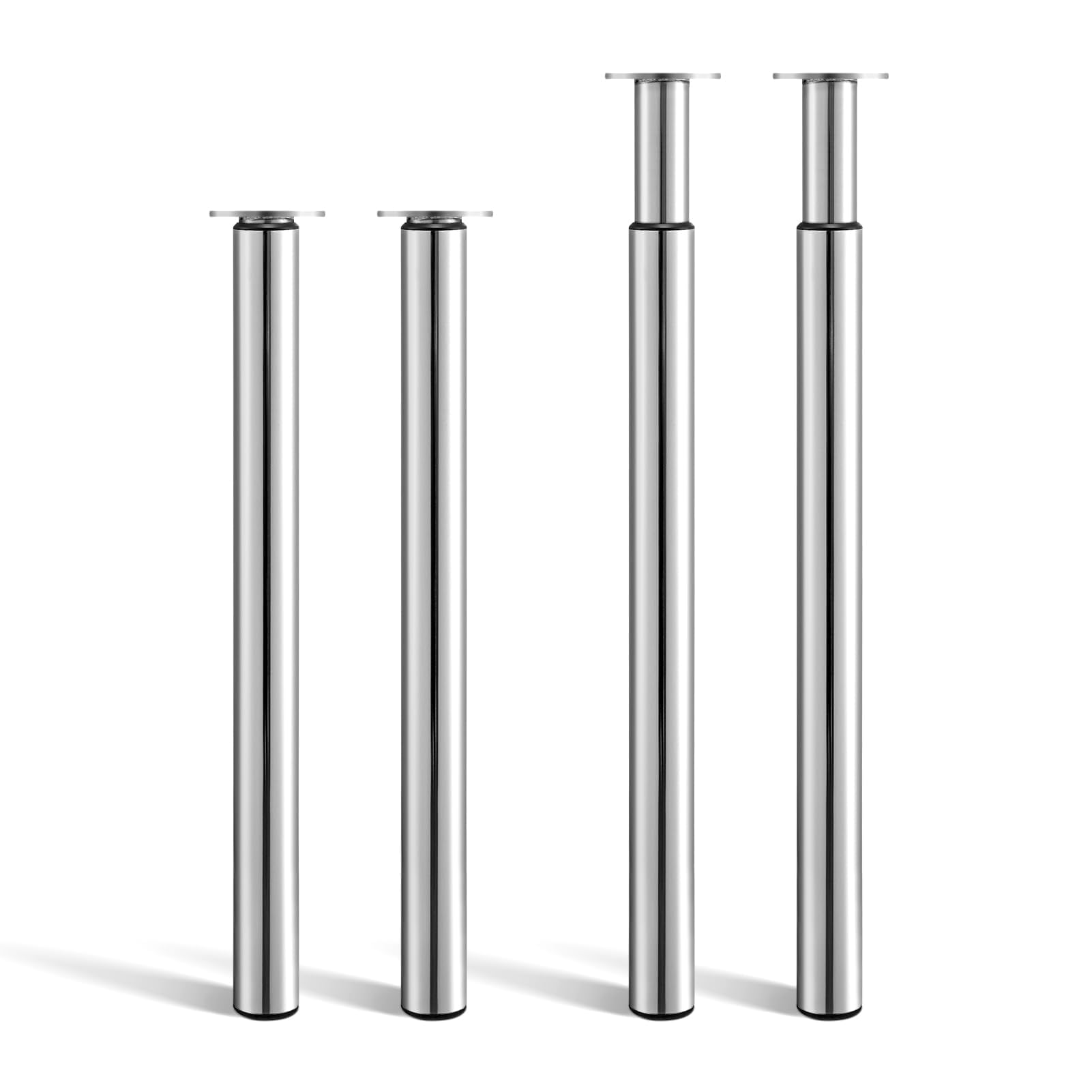 Table Legs 710-1100MM Adjustable Breakfast Bar Legs Morden Style Metal Folding DIY Desk Leg Worktop Leg for Furniture Dining Table Coffee Table Bar Table Brushed Steel (Chrome Plated 4PCS)