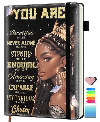 Lined Journal Notebook for Work Writing Women Men Note Taking Diary Gifts, 200 Pages, A5 Journaling Notebooks，Hardcover Notebook Journals, African Americans Women Queen with Butterflies