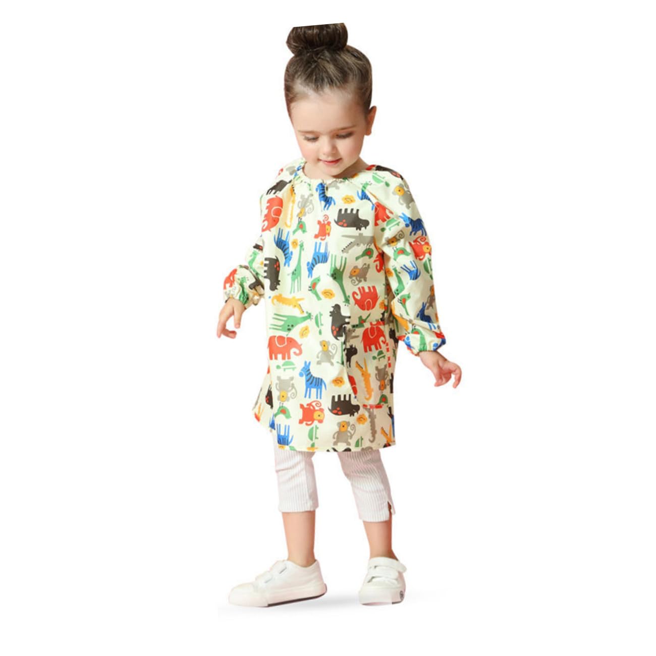 Tablier de Peinture Protège les Vêtements Jaune Imperméable Sèche Rapidement en Polyester, Manches Longues pour Garçon et Filles pour Activités Artisanales et Dessin