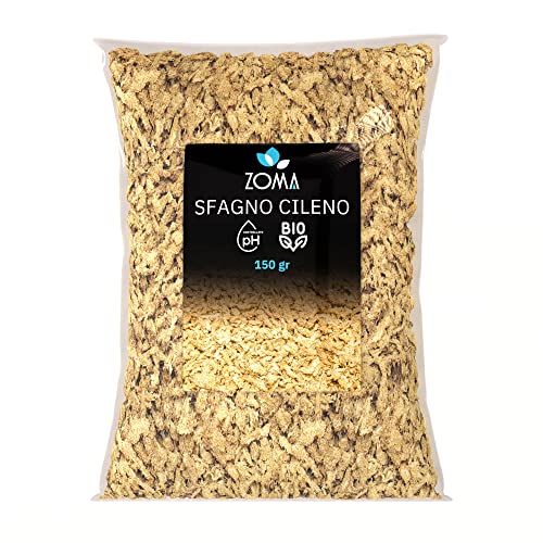 Sfagno cileno di Qualità Superiore Senza Residui - Fibra di Sfagno per piante Idrata e Protegge ideale per Orchidee Bonsai e Carnivore, Sfagno per orchidee professionale - 150gr