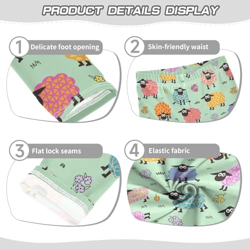ZZKKO Girls Leggings Cute Colorful Sheep Toddler Girls Clothes Leggings for Girls Toddler Girls Leggings 3-4T3