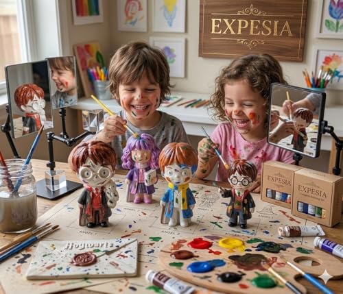 Image of EXPESIA Harry Potter DIY Craft Kit, Resin Art Set with Harry, Ron, Hermione, Sorting Hat and Hogwarts Letter, Painting Clay Decoration