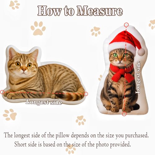 zyinoant Personalisiertes 3D Haustierkissen mit Foto – Individuelles Hundekissen & Katzenkissen – Doppelseitiger HD-Druck – Weiches Geschenk zum Geburtstag, Weihnachten für Tierliebhaber (Stil 1)