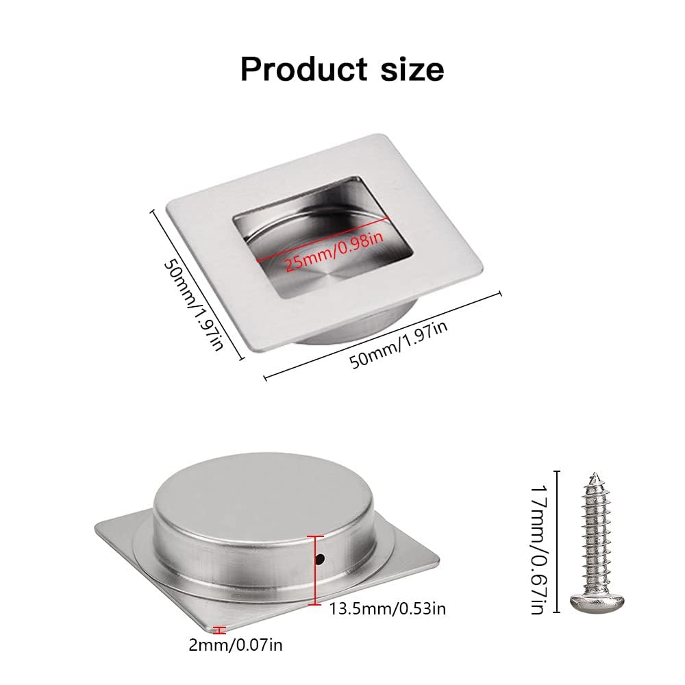 Maniglie Porte Scorrevoli Incasso - 2 Pezzi 70mm, Acciaio Inox, Nero Opaco - Foto 5