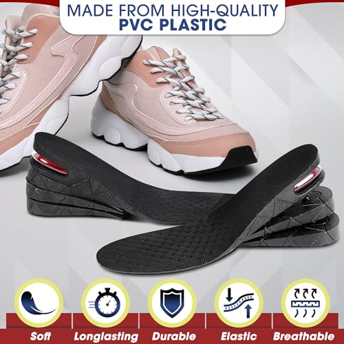 Image of 4-Layer Height Increase Insoles for Men and Women - Adjustable Height Boosters with PVC Layers Up to 3.54 inch / 9cm, Trim-to-Fit Comfort, Firm Fit for US Sizes 4.5-9 - Shoe Lifts Men for Event & Work Use