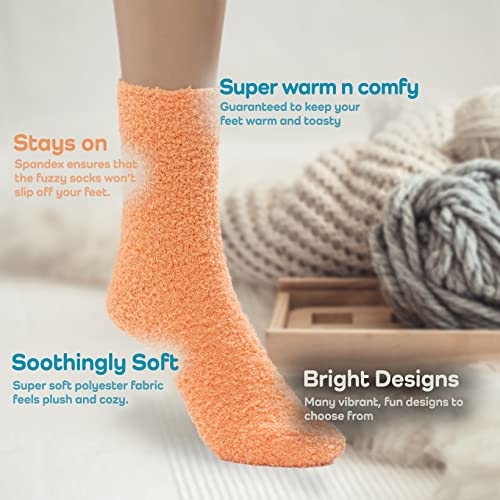 Image of Silky Toes Soft Fuzzy Socks for Women, Warm Fluffy Christmas Gift Socks in Matching Pouch for Sleeping Slipper House Socks