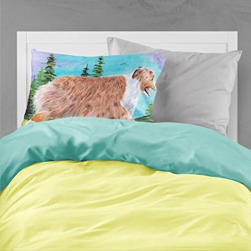 Caroline's Treasures SS8423PILLOWCASE Australian Shepherd Fabric Standard Pillowcase Lightweight Super Soft Easy Care Decorative Artwork Pillowcase, Standard image 4