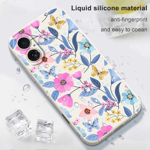 Coque iPhone 16 6,1" silicone fleur blanche style printanier chic