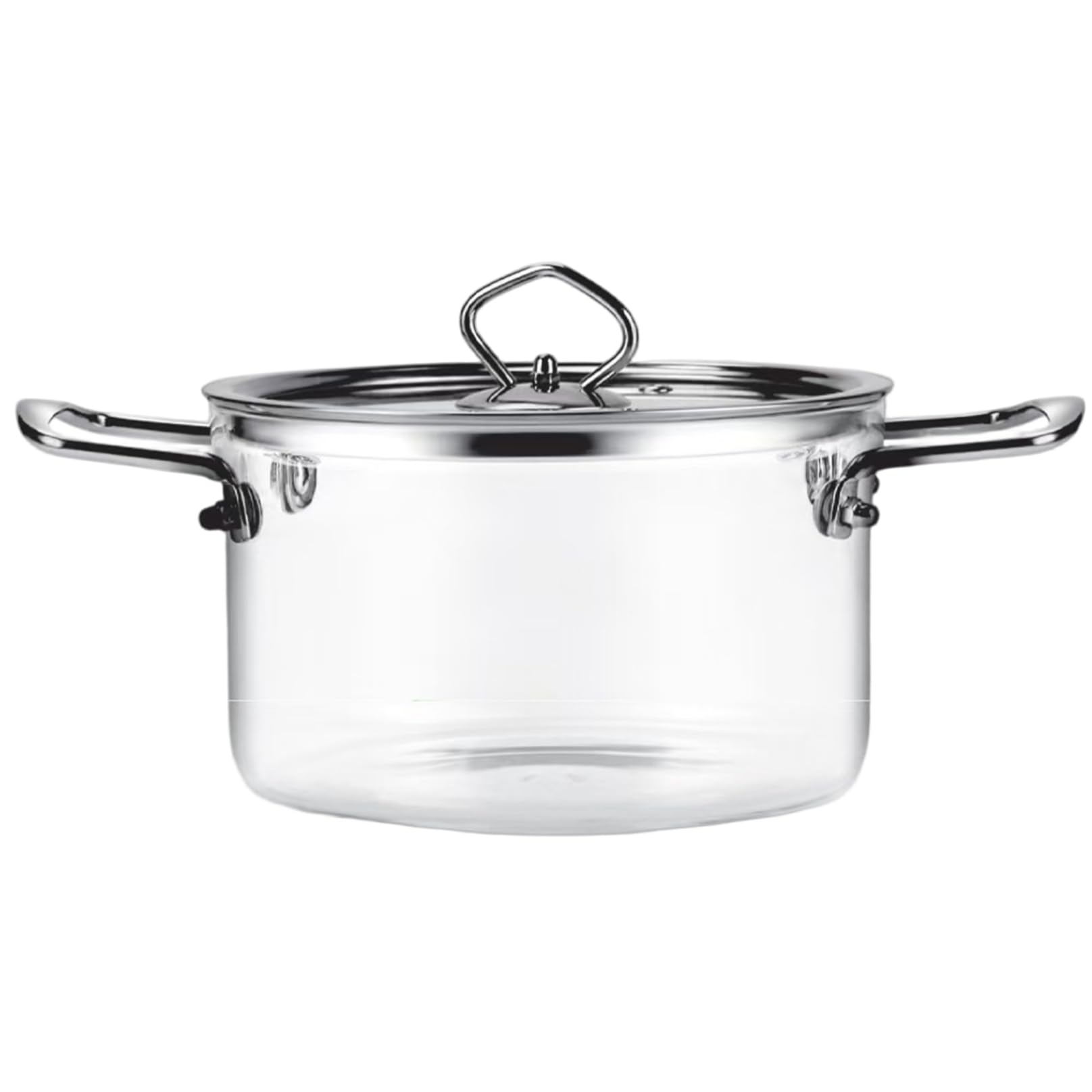 Casserole en verre thermorésistante et design épuré en inox de 2,5 L
