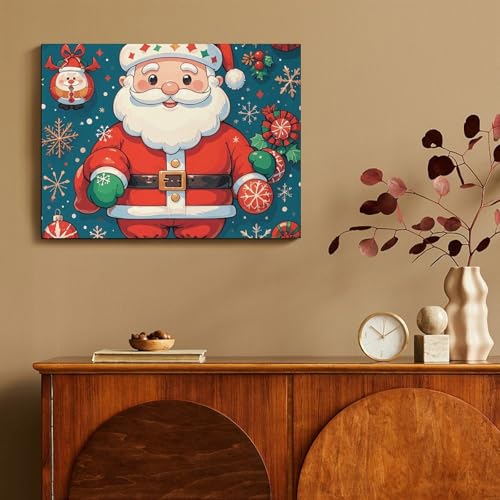 Toile murale de Noël Santa Claus 40 x 30 cm tableau déco maison - 5