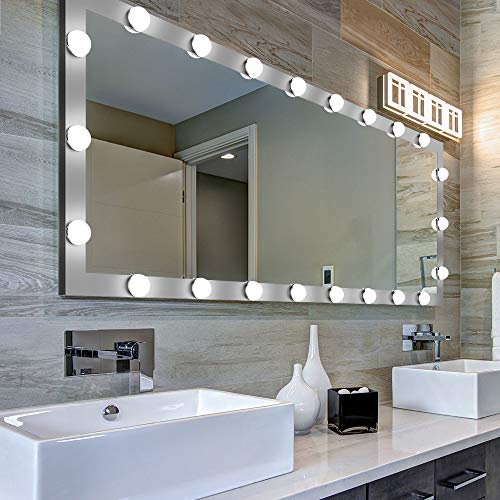Full Length Mirror With Lights, 63" X 24" Led Lighted Vanity Mirror Full Body Mirror With Lights Free Standing Bedroom Floor Mirror With 22 Bulbs Wall Mirror Long&Tall (Silver) #TOP5