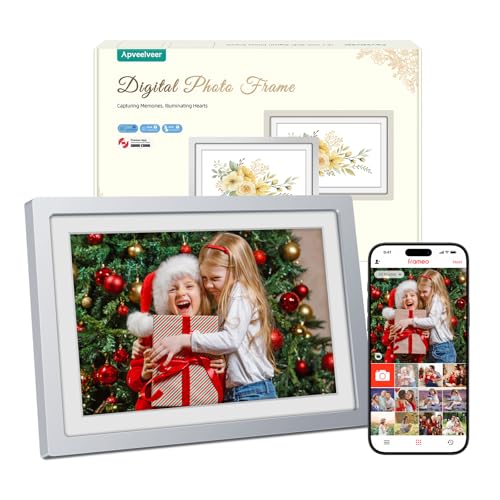 Apveelveer 10.1 Zoll Frameo Digitaler Bilderrahmen Silber
