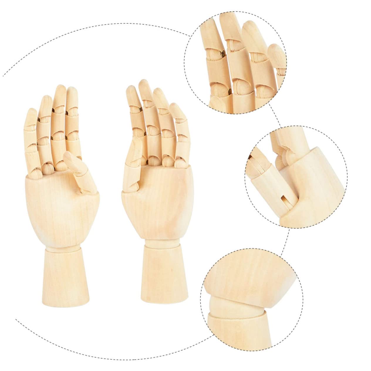 NUOBESTY 3 Series De Mano De Madera Articulados Izquierda Y Derecha Muñecos Para Dibujo Y Decoración De Escritorio Para Artistas Y Al Cómic 2 Piezas X 3