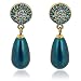 Produktbild Perlenohrringe mit Kristallen von Swarovski® Gold Blau Grün Petrol NOBEL SCHMUCK