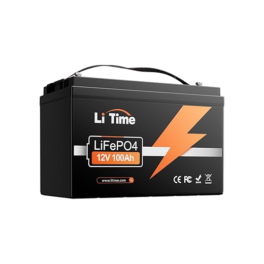 LiTime 12V 100Ah LiFePO4 Battery Built-in 100A BMS, Up to 15000 Cycles, Perfect for RV, Marine, Home Energy Storage