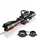 AR15 Tactical Rifle Scope C4-16x50EG 3 in 1 Hunting Dual Illuminated with Red Laser Sight and 4 Holographic Reticle Red and Green Dot Sight (12 Month Warranty) for 22&11mm Weaver/Picatinny Rail Mount