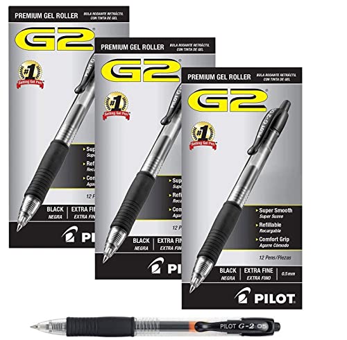 Pilot G2 Bolígrafos Gel Retráctiles Premium Extra Fin Negro 36 miniatura 1