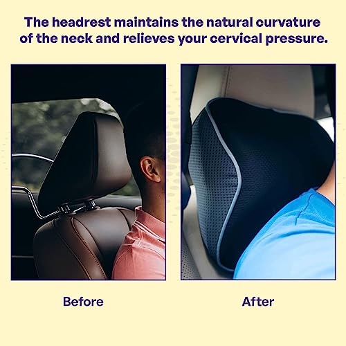 Image of Headrest and back care support - Black Pack of 2