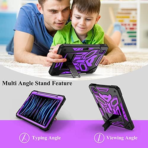 Aolcev for iPad Air 5th/4th Generation 2022/2020 Case 2-in-1 Heavy Duty Shockproof Case with Kickstand Pencil Holder Shoulder Strap Protective Cover for Kids for iPad Air 5/4 10.9"/iPad Pro 11 inch