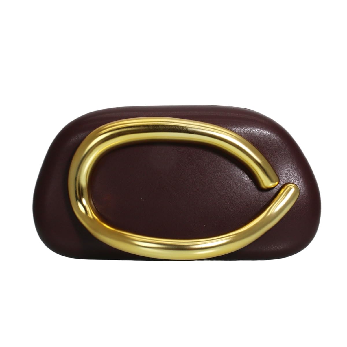 RomanticDesign Women Trendy PU Leather Evening Clutch Chic Decor Handle Party Prom Wedding Shoulder Bag