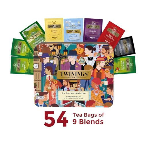 Image of Twinings The Tea Lover Collection Assortment Tea Gift Set, Teabags 54 pcs, 9 Tea Flavors Set, Green Tea Bags, Black Tea, Chamomile Tea & more, Best Gift for Tea Lovers