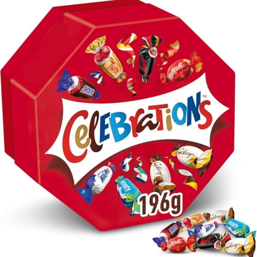Celebrations, Caja Mezcla de Chocolatinas Mini, Disfruta de un Variedad de Sabores, Ideal como Regalo (196g)