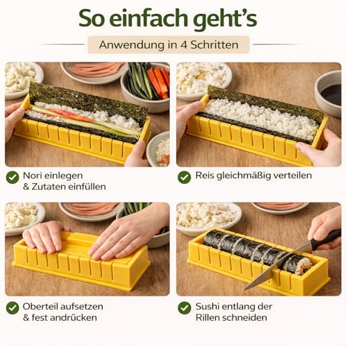 Foto von Sushi Set zum Selber Machen 4-TLG. – Komplettes Sushi Maker Set mit Presse