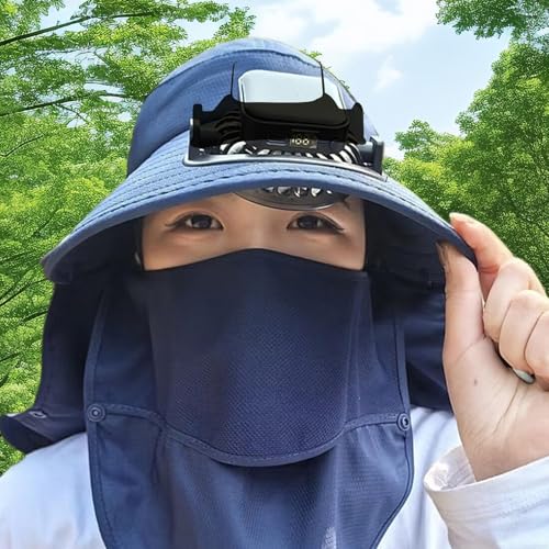 Chapeau avec ventilateur portable et rechargeable pour randonnée et camping - 2