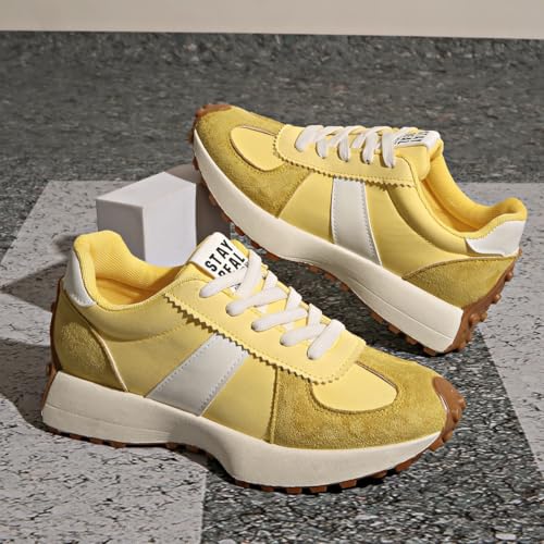 Womens Lace Up Fashion Sneakers Outdoor Athletic Walking Tennis Shoes2