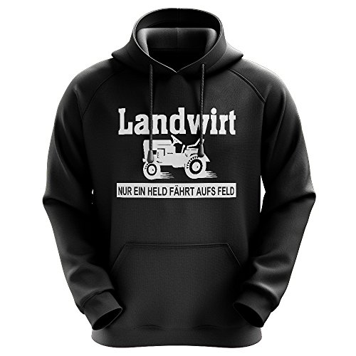 FABTEE - Nur ein Held fährt aufs Feld - Landwirt Bauer Traktor - Männer Hoodie Größen S-2XL
