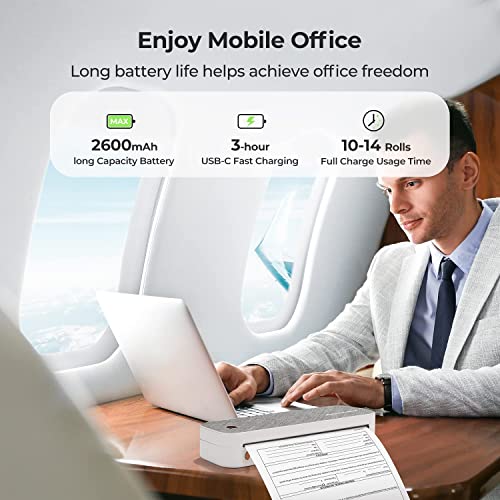 Upgrade MUNBYN Portable Printer Wireless for Travel ITP01, Bluetooth Thermal Printer 8.5x11 US Letter&A4 Thermal Paper, Compatible with Android and iOS Phone & Laptop, Inkless Printer... - Image 5
