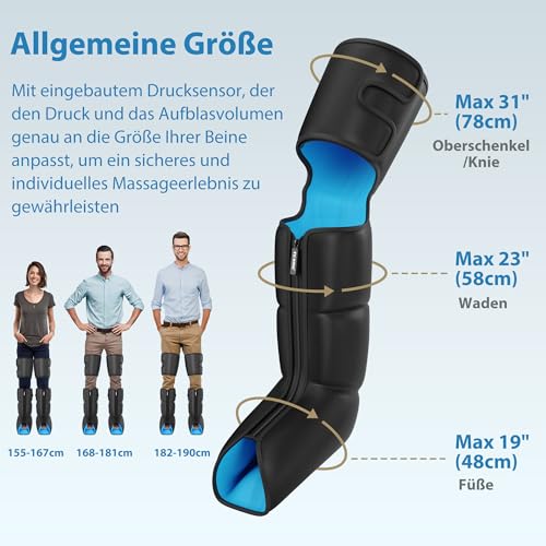 FIT KING Beinmassagegerät mit Wärmefunktion für Füße, Waden & Oberschenkel – Ansicht 4