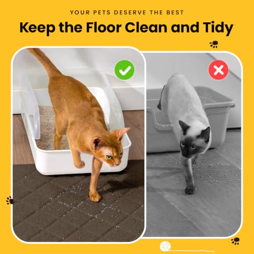 Image of Conlun Cat Litter Mat Litter Trapping Mat, 24 inch x 17 inch Brown
